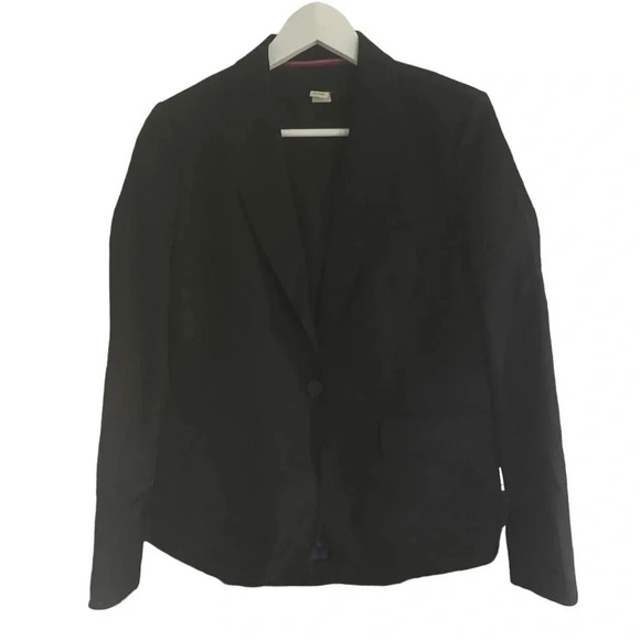 J.Crew Super 100s Size 4 100% Wool Lining Black Blazer Jacket - Picture 1 of 7